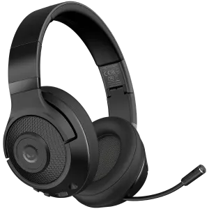 LORGAR Noah 500, Wireless Gaming headset with microphone, JL7006, BT 5.3, battery life up to 58 h (1000mAh), USB (C) charging cable (0.8m), 3.5 mm AUX cable (1.5m), size: 195*185*80mm, 0.24kg, black