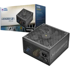 Super Flower Leadex III Gold 1300W ATX 3.1, 80 Plus Gold, Fully Modular, Flat Black Cables, 140mm Fan, 150mmx150mmx86mm, 7 Year Warranty