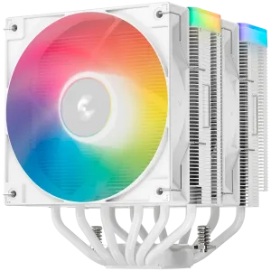 DeepCool AG620 WH ARGB V2, CPU Air Cooler, 2x120mm ARGB PWM Fan, Core Touch Technology 2.0, 6 Heatpipes, White, LGA1851/1700/1200/115x, AMD AM5/AM4, 129x136x161 mm(LxWxH), 2Y, R-AG620-WHAMMN-GJD