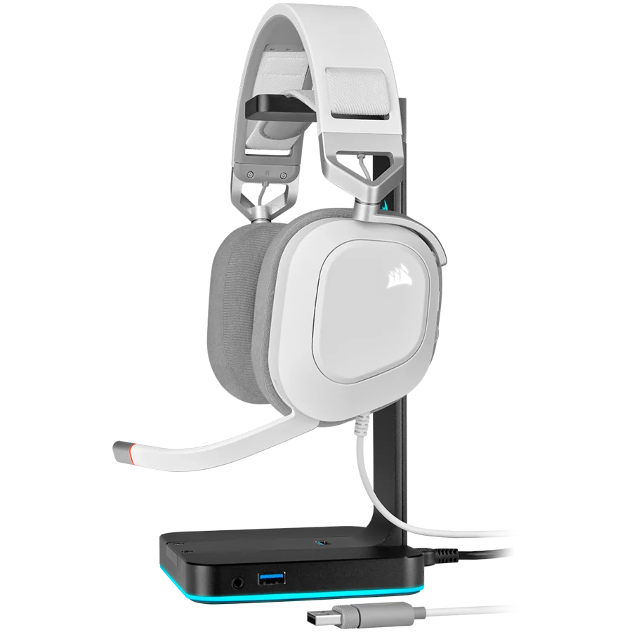 CORSAIR HS80 RGB USB Headset, White - EU