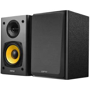 Edifier R1000T4 2.0 Bookshelf Speakers, RCA, 0.5-inch Tweeters, 4-inch Drivers, 24W (RMS), Control Buttons, Black