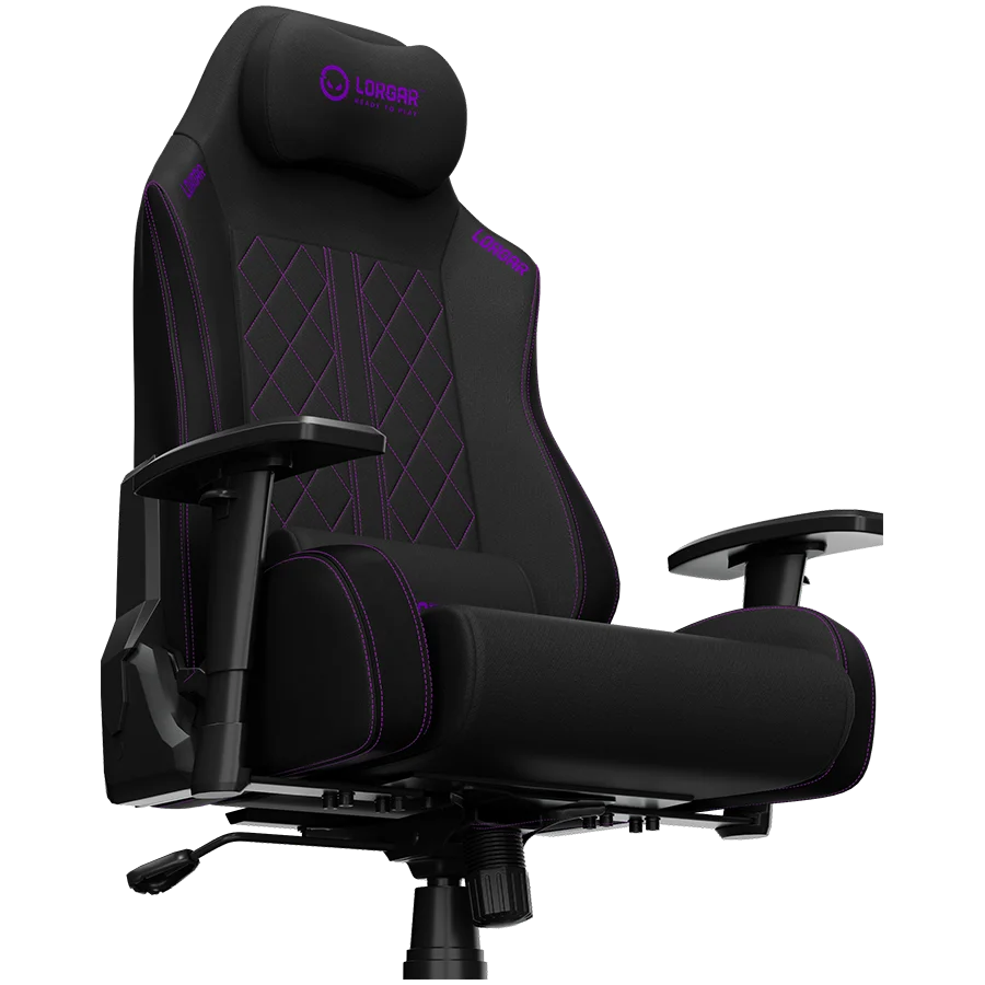 LORGAR CHA41, Ergonomic Gaming Chair Advanced, premium anti-stain fabric, Black/purple