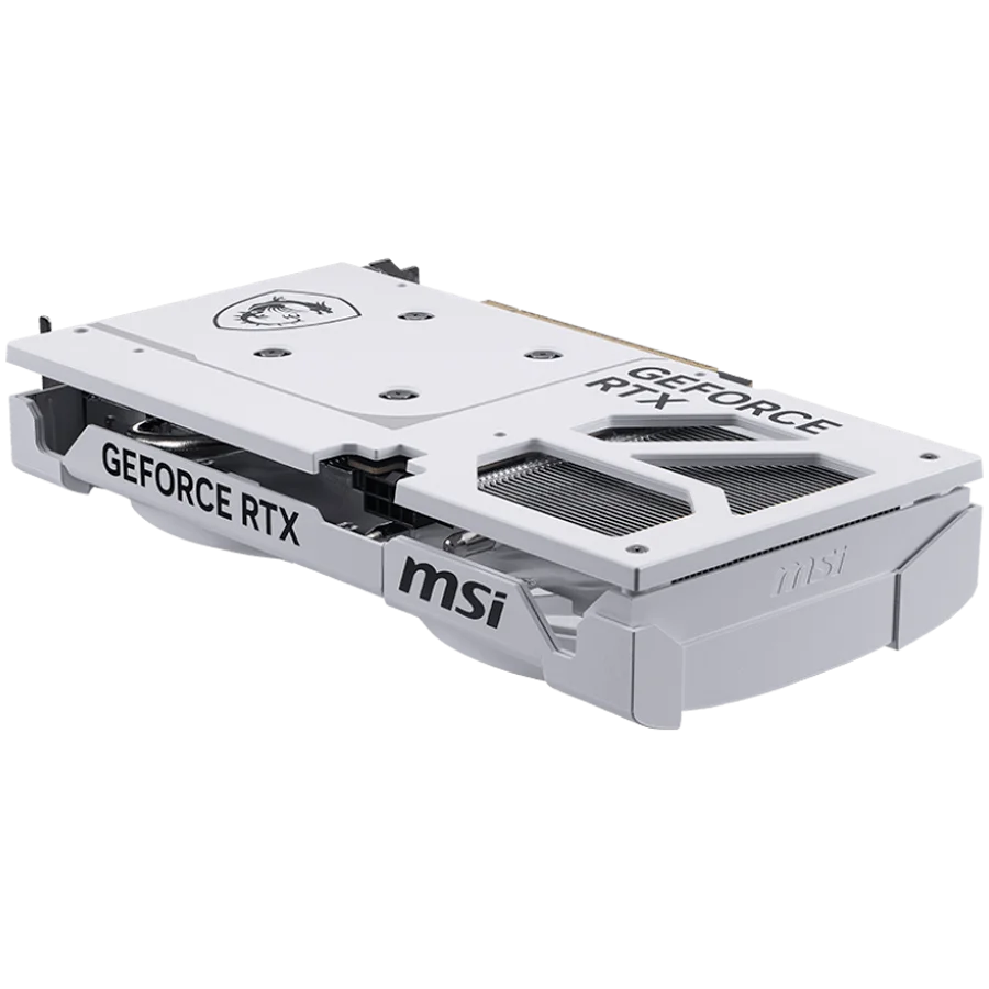 MSI Video Card NVIDIA GeForce RTX 5060 Ti 8G VENTUS 2X OC WHITE PLUS, 8GB GDDR7, 128-bit, 2617 MHz Boost, 4608 CUDA Cores, PCIe 5.0 (x8), 3x DP 2.1b, HDMI 2.1b, RAY TRACING, Dual Fan, 180W TDP, 8-pin PCIe Power, G-SYNC, 2-Slot, 3Y