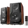 Edifier S3000MKII Active Bookshelf Speakers (2.0), Bluetooth V5.0, Balanced XLR, Optical, Coaxial, USB and Line inputs, Planar magnetic tweeters aluminum diaphragm bass drivers, 256W (RMS), Control knobs, Remote, Brown