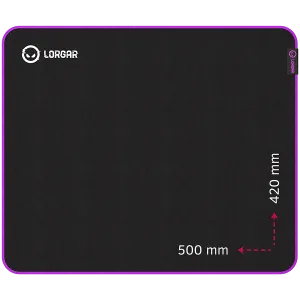 Lorgar Main 315, Gaming mouse pad, High-speed surface, Purple anti-slip rubber base, size: 500mm x 420mm x 3mm, weight 0.39kg