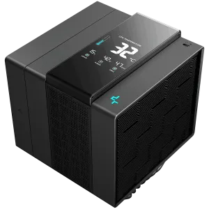 DeepCool ASSASSIN IV VC VISION, CPU Air Cooler, 1x120mm + 1x140mm FDB Fans, Fan Speed Switch, Digital Display, Vapor Chamber, TDP 300W, 7 Heatpipes, LGA20xx/1851/1700/1200/115x, AMD AM5/AM4, 147x144x172 mm(LxWxH), 6Y, R-ASN4-BKNVMD-G