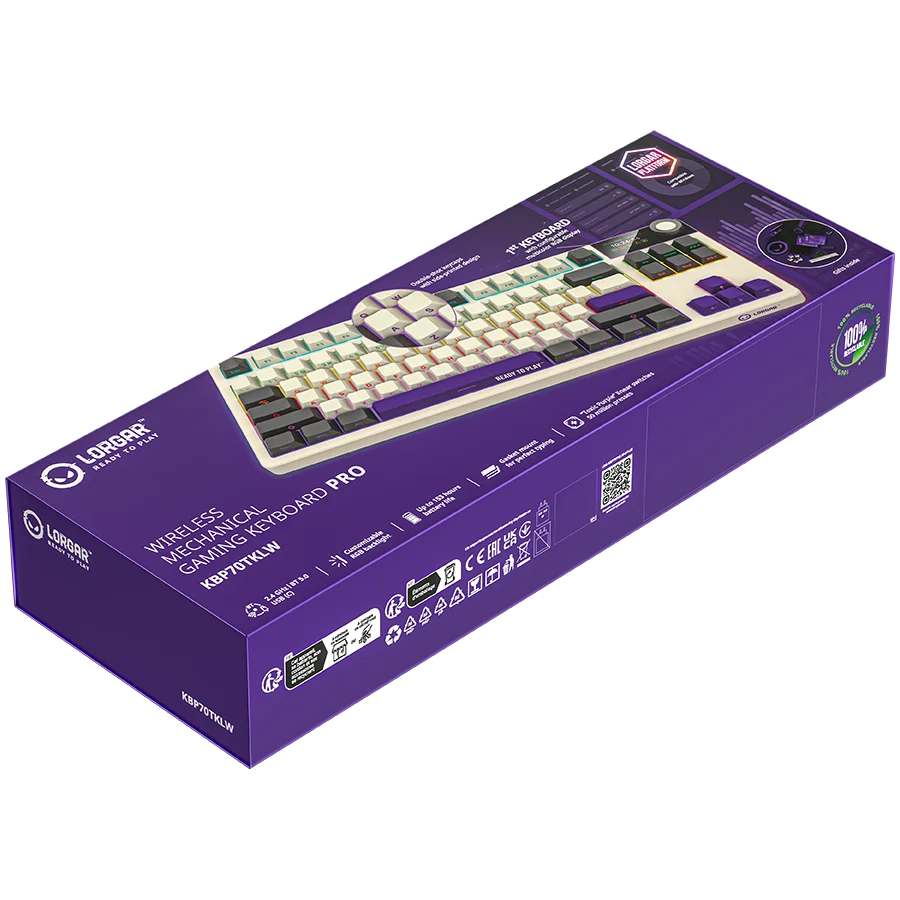 LORGAR KBP70TKLW, Wireless TKL Mechanical Gaming Keyboard Pro, Beige, EN layout
