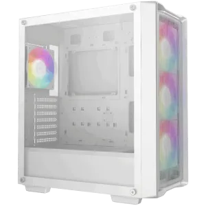 DeepCool CC560 MESH WH V2, Mid Tower, Mini-ITX/Micro-ATX/ATX, 2xUSB3.0, 1xAudio, 4x120mm Pre-Installed ARGB Fans, Tempered Glass, Mesh Panel, White, R-CC560-WHAMA4-G-2