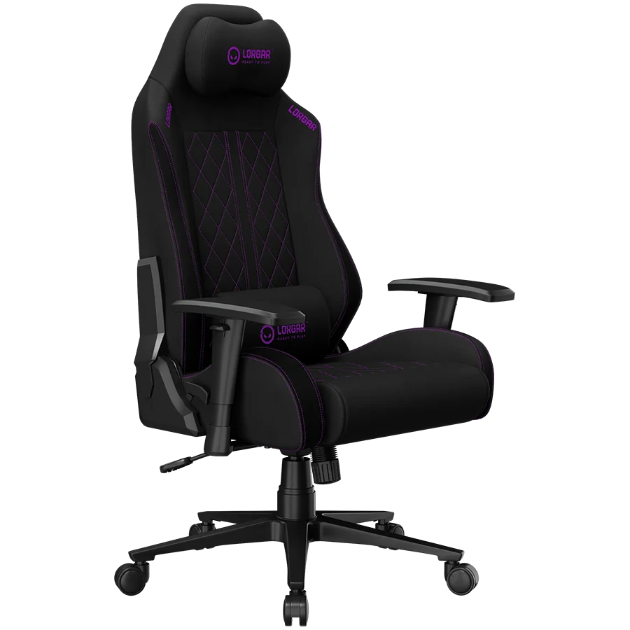 LORGAR CHA41, Ergonomic Gaming Chair Advanced, premium anti-stain fabric, Black/purple