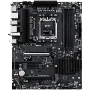 MSI PRO B850-S EVO WIFI, ATX, Socket AM5, 4x DDR5 Dual Channel up to 8200(OC)MHz, 2x PCIe x16 slot, 3x M.2 slot, 4x USB 2.0, 2x USB 5Gbps, 2x USB 10Gbps, 1x USB 10Gbps Type-C, HDMI, DP, 7.1 HD Audio, 5G LAN, WiFI 7, BT, 3Y