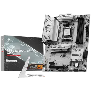 MSI B850 GAMING PLUS WIFI6E, ATX, Socket AM5, 4x DDR5 Dual Channel up to 8200(OC)MHz, 2x PCIe x16 slot, 2x M.2 slot, 4x USB 5Gbps, 3x USB 10Gbps, 1x USB 10Gbps Type-C, HDMI, DP, 7.1 HD Audio, 2.5G LAN, WiFI 6E, BT, 3Y