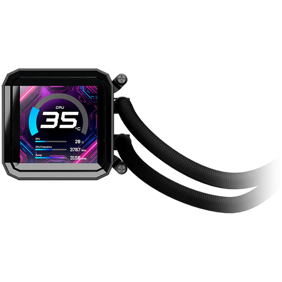 Asrock PHANTOM GAMING 360 LCD, AiO liquid cooler, ARGB, IPS LCD, 360 mm radiator, AM5, AM4, LGA1851, LGA1700, 90-APGA36-BAAGA5, 6Y