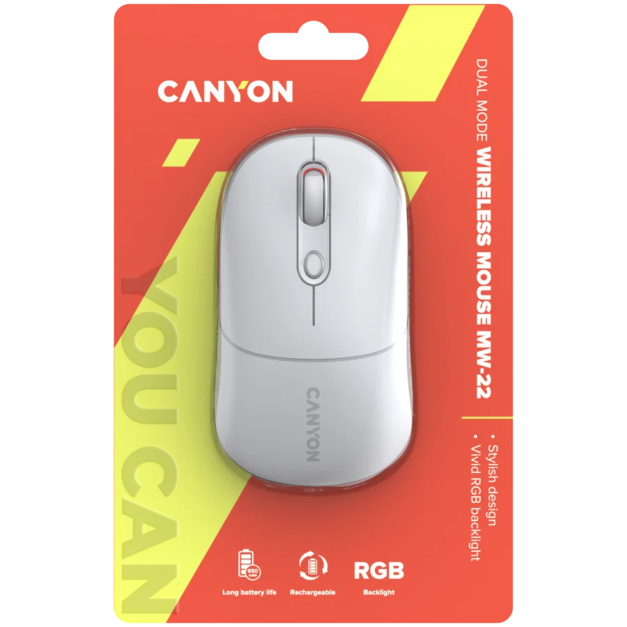 CANYON mouse MW-22 2in1 BT/ Wireless Snow White