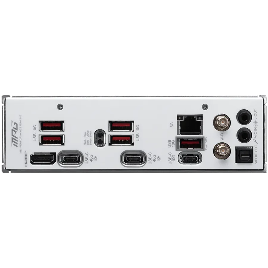 MSI MPG X870I EDGE TI EVO WIFI, mITX, Socket AM5, Dual Channel DDR5 10000+MHz (OC), 1x PCIe x16 slot, 3x M.2 slot, 1x HDMI, 5x USB 3.2 Gen 2, 1x USB 3.2 Gen 2 Type C, 2x USB 40Gbps Type C, Expansion Card, 7.1 HD Audio, 5Gbps LAN, WIFI 7, BT, 3Y