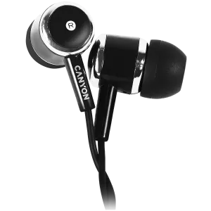 CANYON Stereo earphones with microphone, Black