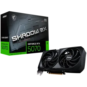 MSI Video Card Nvidia GeForce RTX 5070 12G SHADOW 2X OC, 12GB GDDR7, 192bit, Effective Memory Clock: 28000MHz, Boost: 2542 MHz, 6144 CUDA Cores, PCIe 5.0, 3x DP 2.1b, HDMI 2.1b, RAY TRACING, Dual Fan, 1x16pin, 650W Recommended PSU, 3Y