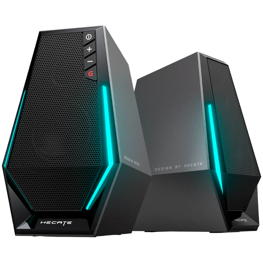 Edifier G1500 2.0 Audio System, BT V5.3, USB, AUX, 2.5-inch Drivers, RGB Lighting, 5W (RMS), Black