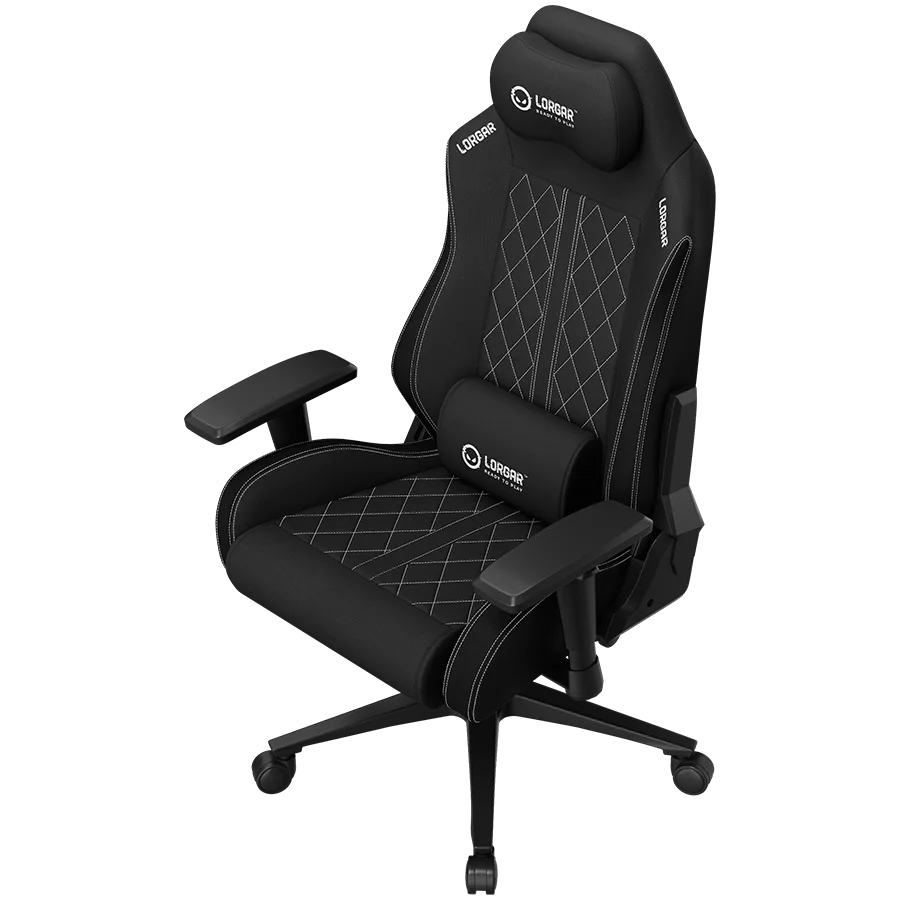 LORGAR CHA41, Ergonomic Gaming Chair Advanced, premium anti-stain fabric, Black/white