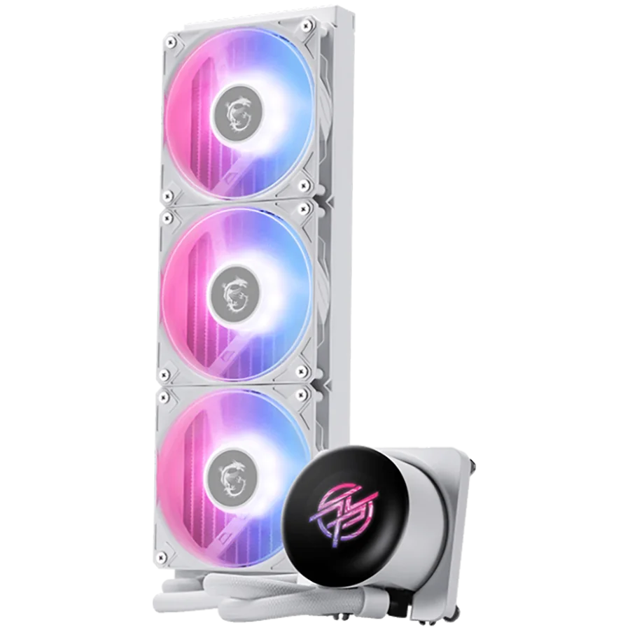 MSI MPG CORELIQUID P13 360 WHITE, 3x120mm Pre-installed CycloBlade 9 ARGB Daisy Chain Fans, 2.1-inch LCD screen, Copper Base, UNI BRACKET, Intel LGA 1700/1851, AMD AM5/AM4, 5Y Warranty