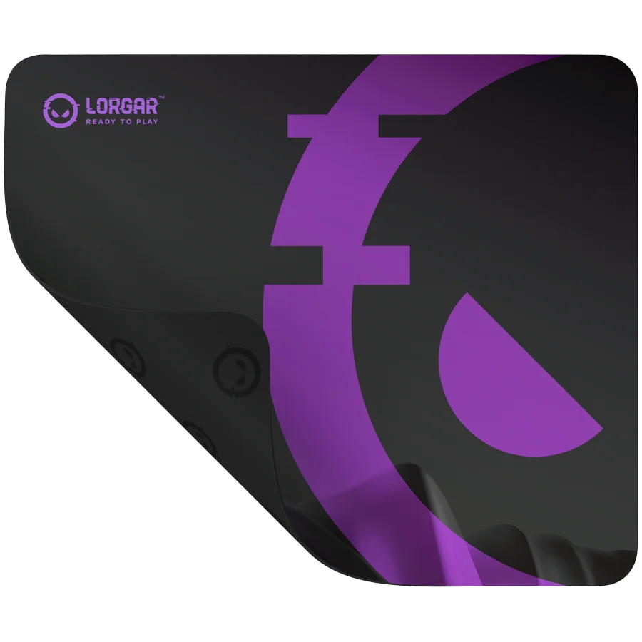 Full print white and black design, Bottom is black rubber with embossed LORGAR logo, with trimmed edges stitching
