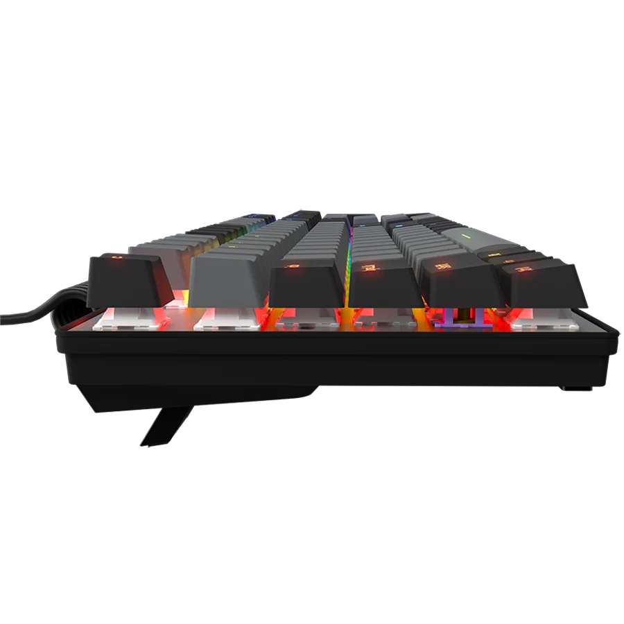 LORGAR Azar 514, Wired mechanical gaming keyboard, RGB backlight, 1680000 colour variations, 18 modes, keys number: 104, 50M clicks, linear dream switches, spring cable up to 3.4m, ABS plastic+metal, magnetic cover, 450*136*39mm, 1.17kg, black, EN layout