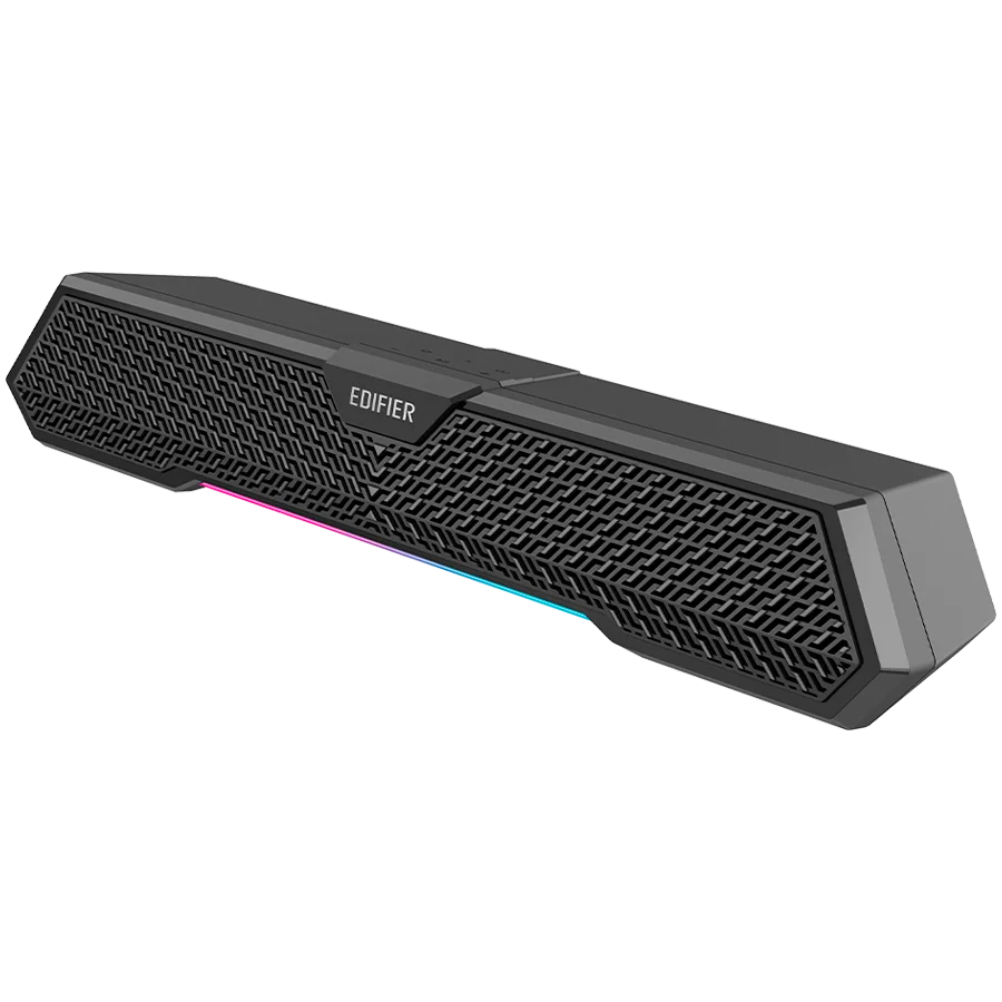 Edifier MG250 2.0 Desktop Soundbar, Bluetooth V5.3, USB-A soundcard input, 2-inch full-range drivers 5W (RMS) output, RGB light strip with companion app control, Built-in MEMS microphone with noise-cancellation, One-touch touch-panel control, Black