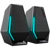 Edifier G1500 2.0 Audio System, BT V5.3, USB, AUX, 2.5-inch Drivers, RGB Lighting, 5W (RMS), Black