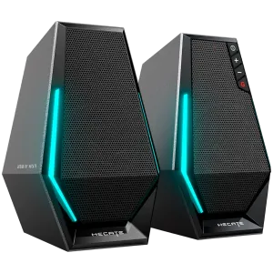 Edifier G1500 2.0 Audio System, BT V5.3, USB, AUX, 2.5-inch Drivers, RGB Lighting, 5W (RMS), Black