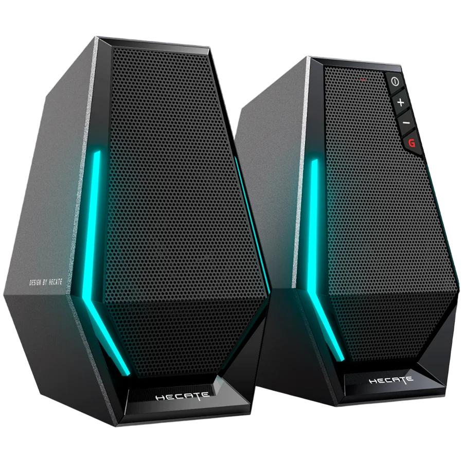 Edifier G1500 2.0 Audio System, BT V5.3, USB, AUX, 2.5-inch Drivers, RGB Lighting, 5W (RMS), Black