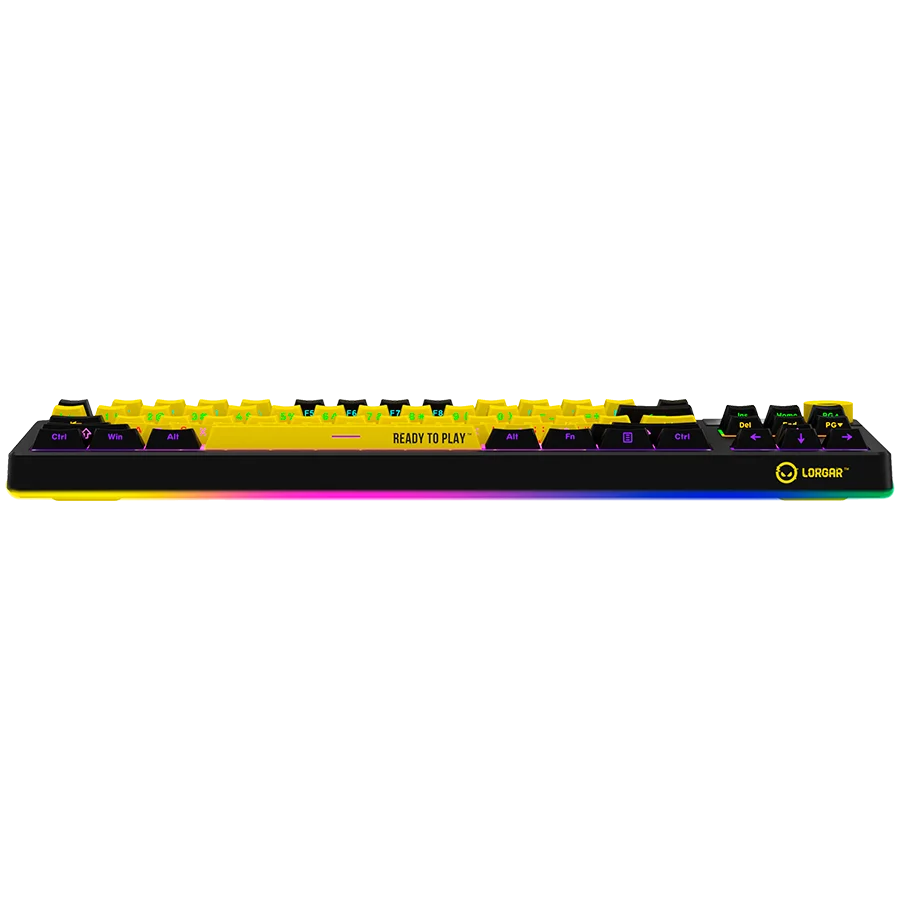 LORGAR KBP70TKLW, Wireless TKL Mechanical Gaming Keyboard Pro, Black/yellow, EN layout LORGAR KBP70TKLW, Wireless TKL Mechanical Gaming Keyboard Pro, Black/yellow, EN layout
