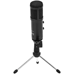 LORGAR Soner 313, Gaming Microphones, Black, USB condenser microphone with Volume Knob & Echo Kob, including 1x Microphone, 1 x 2.5M USB Cable, 1 x Tripod Stand, 1 x User Manual, body size: Φ47.4*158.2*48.1mm, weight: 243.0g
