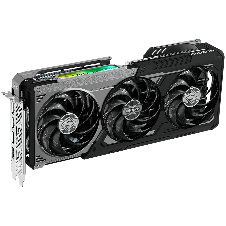 ASROCK Video Card AMD Radeon RX 9070 XT Steel Legend Dark 16GB GDDR6 256-bit HDMI 3x DP