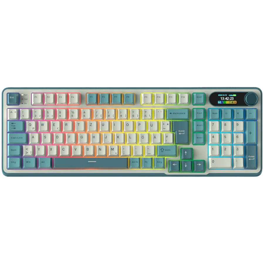 ROYAL KLUDGE RK-S98 Light Cloud Gaming Keyboard Chartreuse switch
