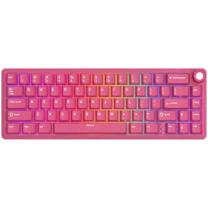 ROYAL KLUDGE R65 Berry Red Gaming Keyboard Cream Switch