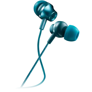 CANYON Stereo earphones with microphone, metallic shell, 1.2M, blue-green