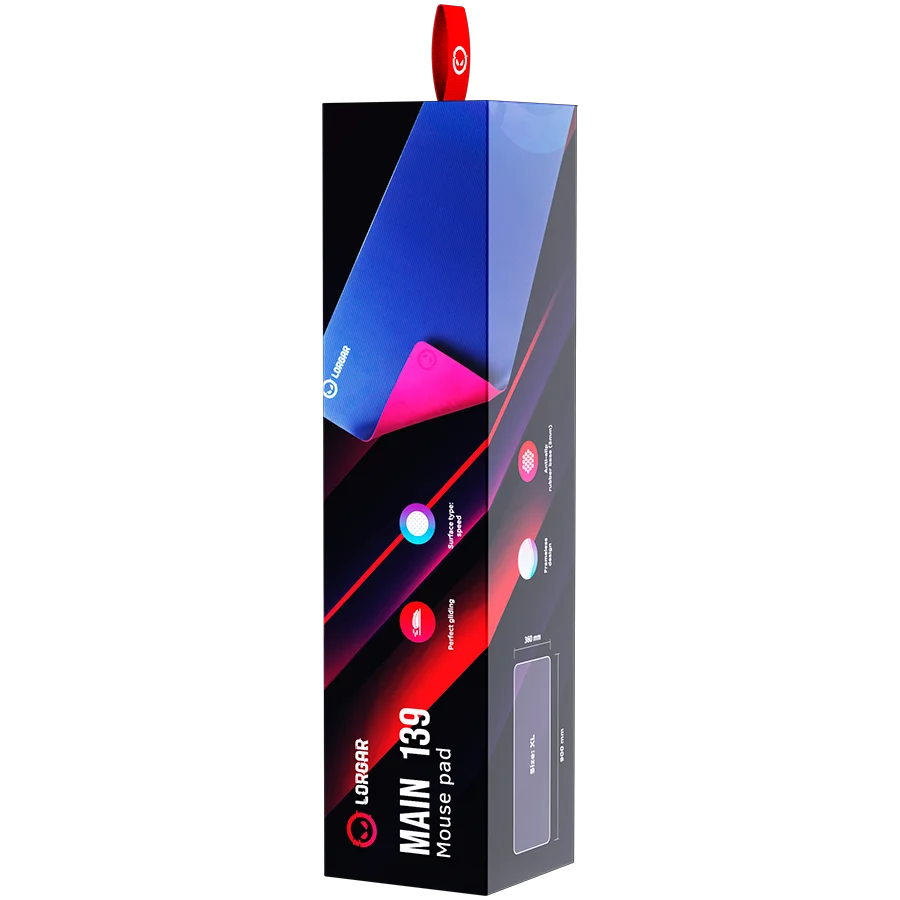 Lorgar Main 139, Gaming mouse pad, High-speed surface, Purple anti-slip rubber base, size: 900mm x 360mm x 3mm, weight 0.6kg Lorgar Main 139, Gaming mouse pad, High-speed surface, Purple anti-slip rubber base, size: 900mm x 360mm x 3mm, weight 0.6kg