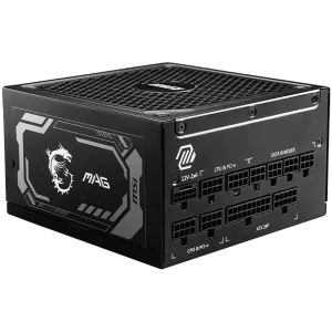 MSI MAG A1250GL PCIE5 Power Supply 1250W, 80 PLUS Gold, 135 mm Fan Size, Protections: OCP/OVP/OPP/OTP/SCP/UVP, Active PFC Design, Flat Cable Equipment, Dimensions: 150mmx150mmx86mm, 5Y Warranty