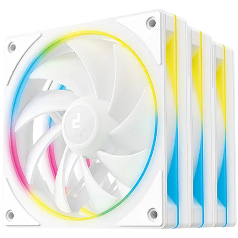 DeepCool FL12 SE 3IN1 WH, 3x120mm ARGB Fans, 8-pin Cable, PWM, Fluid Dynamic Bearing, PBT, 3 pack, ARGB Halo, White, R-FL12SE-WHAPN3-G, 3Y