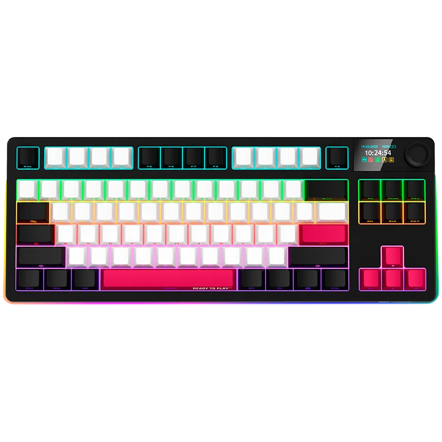 LORGAR KBP70TKLW, Wireless TKL Mechanical Gaming Keyboard Pro, Black/red, EN layout