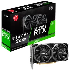 MSI Video Card Nvidia GeForce RTX 3050 VENTUS 2X XS 8G OC, 8GB GDDR6, 128bit, Boost: 1807 MHz, 2560 CUDA Cores, PCIe 4.0, 1x DP 1.4a, 1xHDMI 2.1a, 1xDL-DVI-D, RAY TRACING, Dual Fan, 500W, 3Y