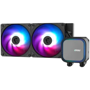 MSI MAG CORELIQUID A13 240, 2x120mm Pre-installed ARGB Daisy Chain Fans, Replacable Top Cover, Copper Base Intel LGA 1700/1851, AMD AM5/AM4, 3Y Warranty