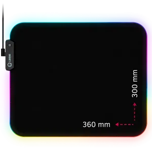Lorgar Steller 913, Gaming mouse pad, High-speed surface, anti-slip rubber base, RGB backlight, USB connection, Lorgar WP Gameware support, size: 360mm x 300mm x 3mm, weight 0.250kg