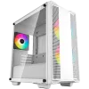 DeepCool CC360 ARGB WH, Mid Tower, Mini-ITX/Micro-ATX, 1xUSB3.0, 1xUSB2.0, 1xAudio, 3x120mm Pre-Installed ARGB Fans, Tempered Glass, Mesh Panel, White, R-CC360-WHAPM3-G-1