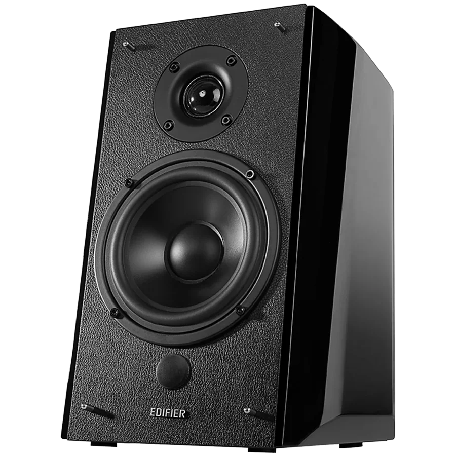 Edifier R2000DB 2.0 Bookshelf Speakers, Bluetooth, 3.5mm to RCA, Optical, 1-inch Tweeters, 5-inch Drivers, 120W (RMS), Control Knobs and Remote Control, Black