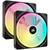 CORSAIR iCUE LINK QX140 RGB, 140mm Magnetic Dome RGB Fan, Dual Fan Kit