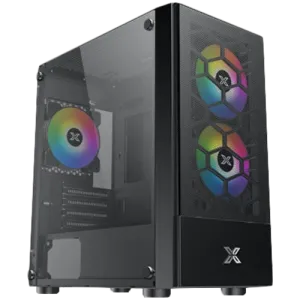 Xigmatek Oreo Black EN47758, M-ATX, USB3.0x1+USB2.0x2, Meshed Grill FP, Left TG, 3PCS X24F Fixed RGB Fan