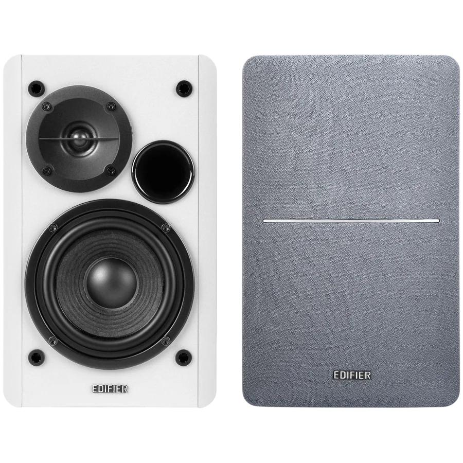Edifier R1280T 2.0 Bookshelf Speakers, RCA, 0.5-inch Tweeters, 4-inch Drivers, 42W (RMS), Control Knobs and Remote Control, White Edifier R1280T 2.0 Bookshelf Speakers, RCA, 0.5-inch Tweeters, 4-inch Drivers, 42W (RMS), Control Knobs and Remote Control, White