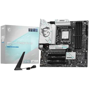 MSI PRO B860M GAMING PLUS WIFI, mATX, LGA 1851, 4x DDR5 Dual Channel DDR5 up to 8600(OC)MHz, 4x PCIe x16 slot, 3x M.2 slot, 2x USB 2.0, 2x USB 5Gbps, 1x USB 10Gbps, 1x USB 5Gbps Type-C, HDMI, DP, 7.1 HD Audio, 5G LAN, WiFi, BT, 3Y