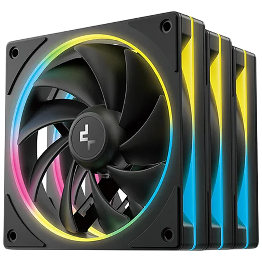 DeepCool FL12 SE 3IN1, 3x120mm ARGB Fans, 8-pin Cable, PWM, Fluid Dynamic Bearing, PBT, 3 pack, ARGB Halo, R-FL12SE-BKAPN3-G, 3Y