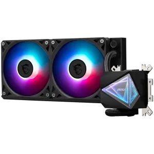MSI MAG CORELIQUID I240 2x 120mm ARGB Fans, Aluminium Radiator, Loop Dynamic Bearing, Intel LGA 1150/1151/1155/1156/1200/1700/1851, AMD AM5/AM4, 3Y Warranty